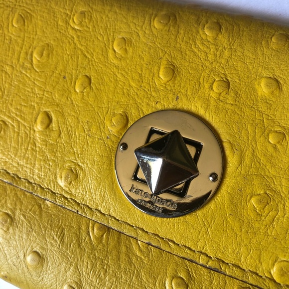 Kate Spade Mustard Yellow Silver Turn Lock Wallet - Picture 10 of 10